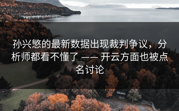 孙兴慜的最新数据出现裁判争议，分析师都看不懂了 —— 开云方面也被点名讨论
